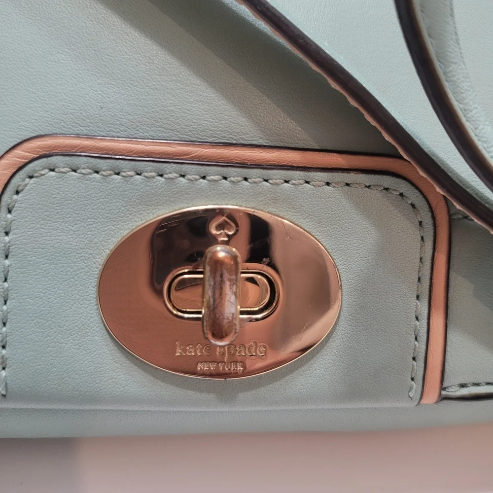 Kate Spade Juliana Leather Crossbody Purse Turquoise